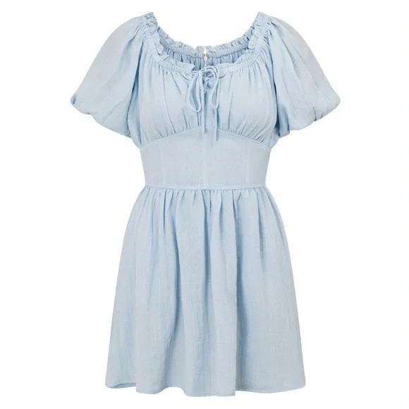 Sabo Skirt Nyrobi Off Shoulder Dress - Blue - Picture 2 of 6